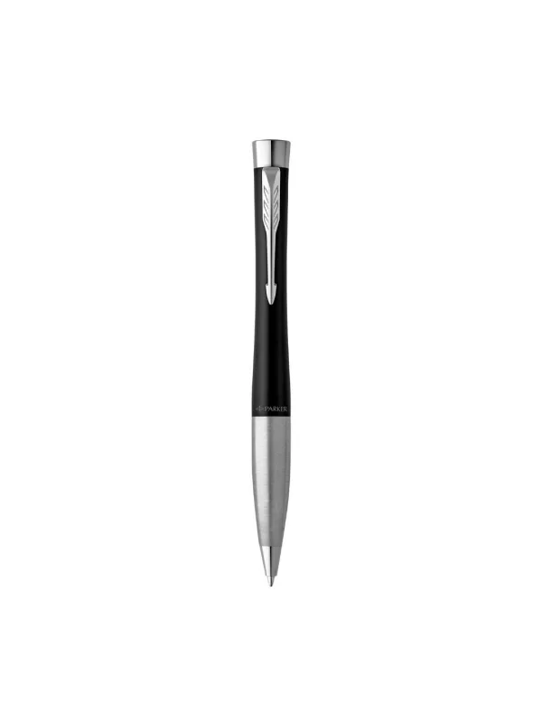 Шариковая ручка Parker Urban Twist, чёрный лак с хромом, узел M, синие чернила