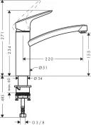Смеситель Hansgrohe Logis 71832000 для кухни, цвет: хром