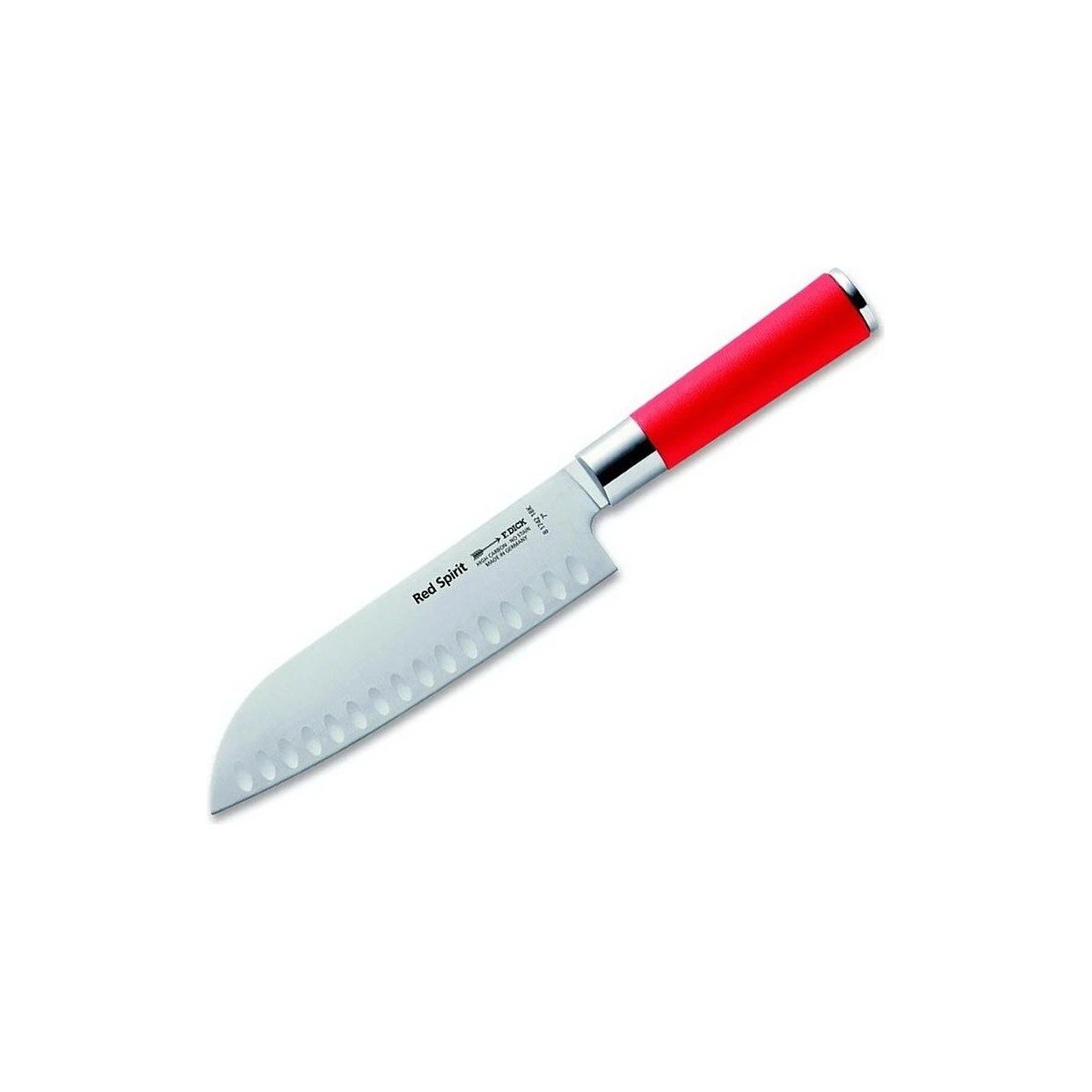 Нож поварской F. DICK Red Spirit Kullenschliff Santoku (8174218K), лезвие 18 см