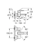 Смеситель для ванны с душем Grohe Lineare New 33849001