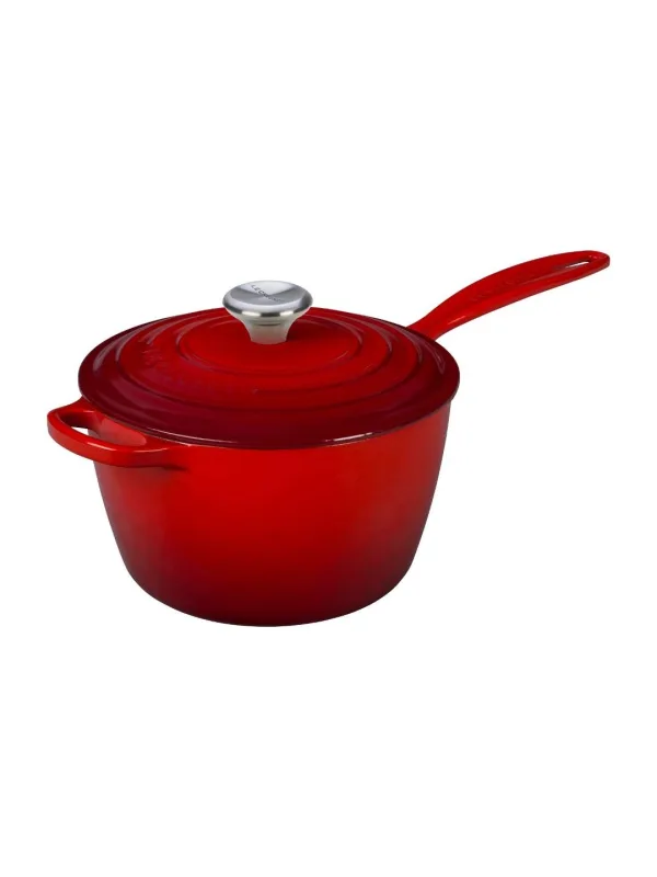 Ковш Le Creuset Signature с крышкой, чугун, 20 см, 3 л, вишнёвый красный, Франция