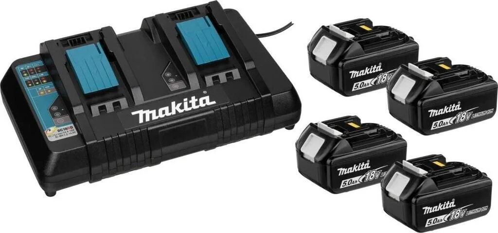 Аккумуляторный набор Makita Power Source-Kit Li 199483-0, 18 В / 5,0 Ач, 4 батареи и двойное зарядное устройство — фото 2 из 6