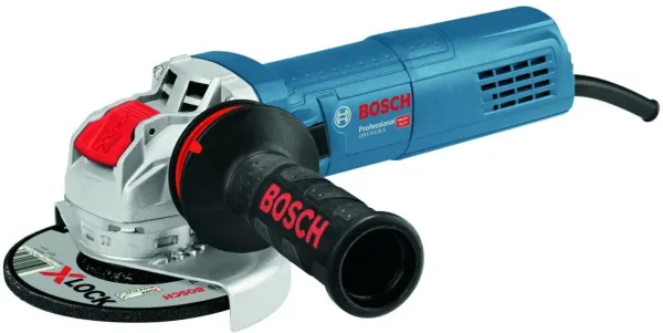 Сетевая угловая шлифмашина (болгарка) Bosch GWX 9-125 S, 900Вт, 125мм, X-LOCK, картон (06017B2000), синий/черный