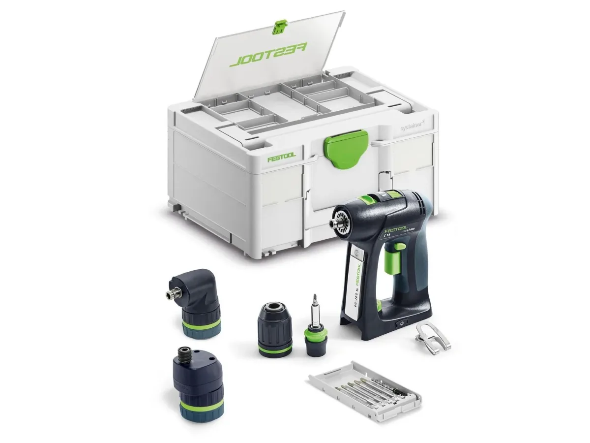 Дрель-шуруповёрт аккумуляторная Festool C 18 Basic-Set, 18 В, 45 Нм, без АКБ и ЗУ, в Systainer³