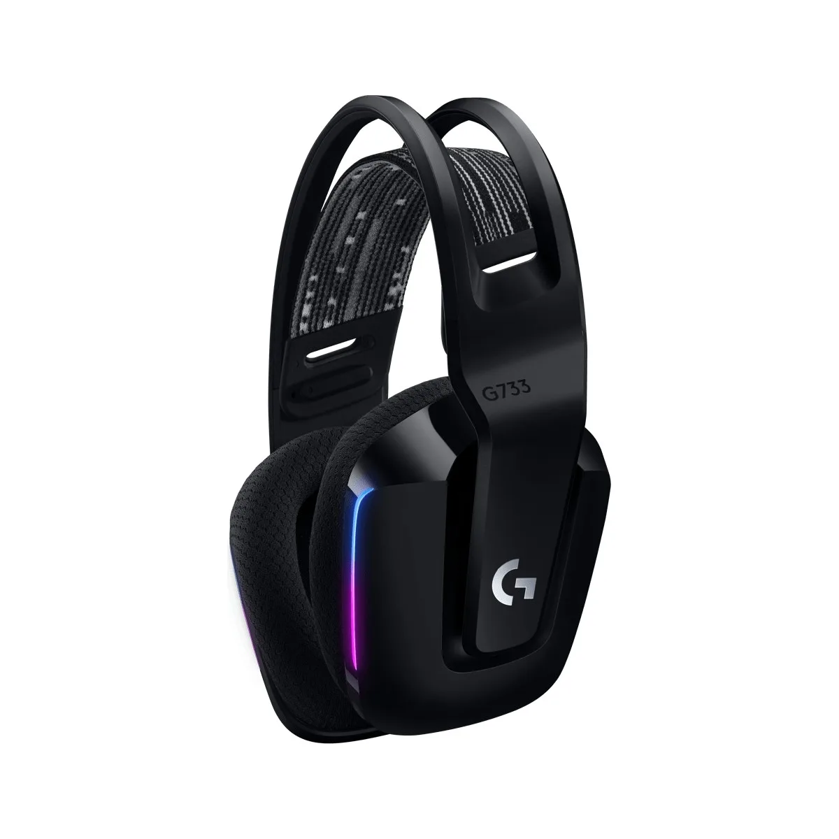 Гарнитура игровая беспроводная Logitech G G733 LIGHTSPEED чёрная, драйверы 40 мм, до 29 часов работы — фото 2 из 3