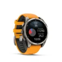 Умные часы Garmin Fenix 8 47 mm, AMOLED Sapphire, Titanium with Spark Orange Graphite Silicone Band (010-02904-11)