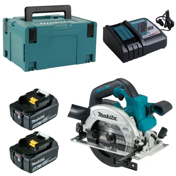 Дисковая (циркулярная) пила Makita DHS660RTJ (с 2-мя АКБ), зеленый/черный