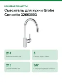 Смеситель для кухни Grohe Concetto 32663003
