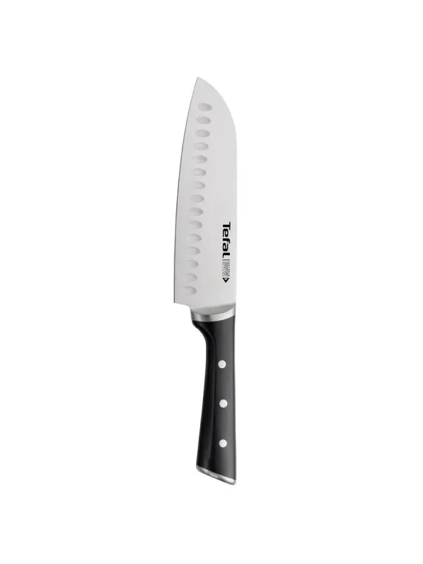 Нож кухонный "Сантоку" Tefal Ice Force K2320614, 18 см, черный/нержавеющая сталь
