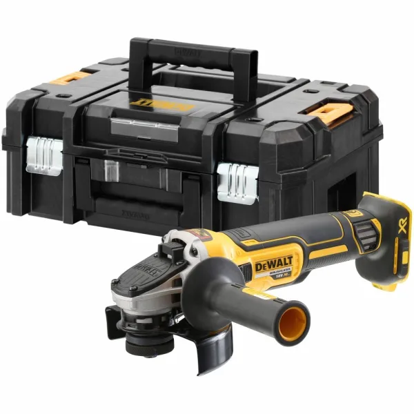 Углошлифовальная машина DEWALT DCG405NT-XJ, черный/желтый, без АКБ и ЗУ, в кейсе