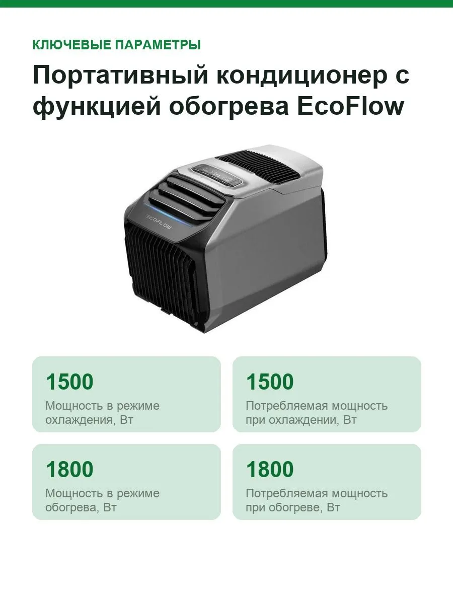 Портативный кондиционер с функцией обогрева EcoFlow wave 2 (EFKT210)