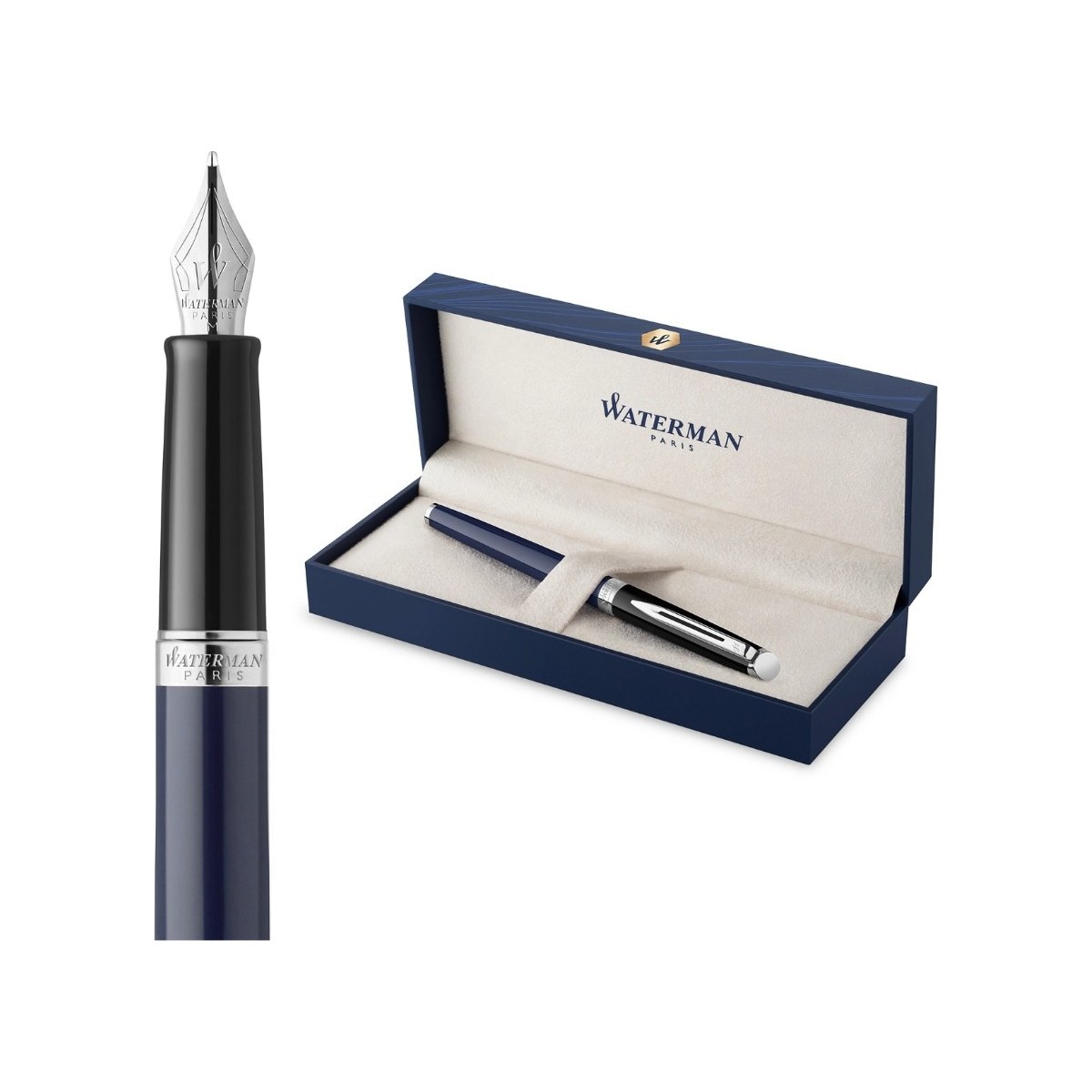 Перьевая ручка Waterman Hemisphere Colour Blocking, синий с чёрным, перо F