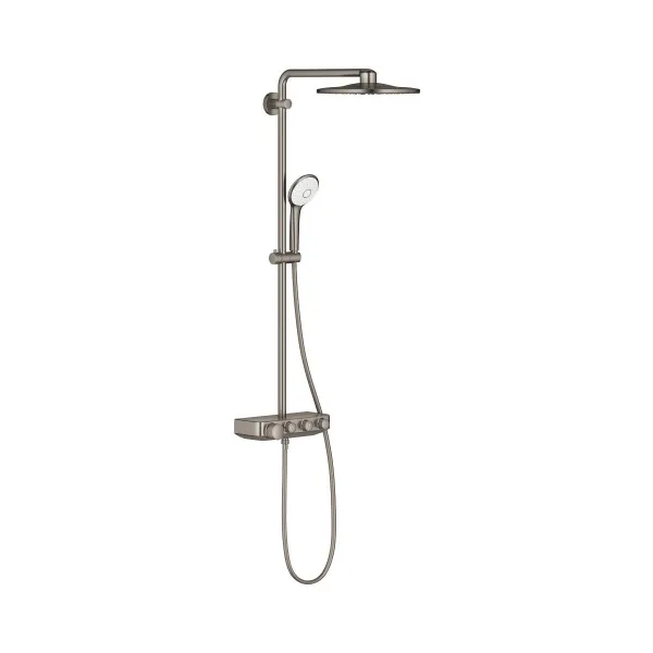 Душевая система с термостатом для настенного монтажа Grohe Euphoria SmartControl System 310 Duo 26507 AL0 (26507AL0) темный графит матовый