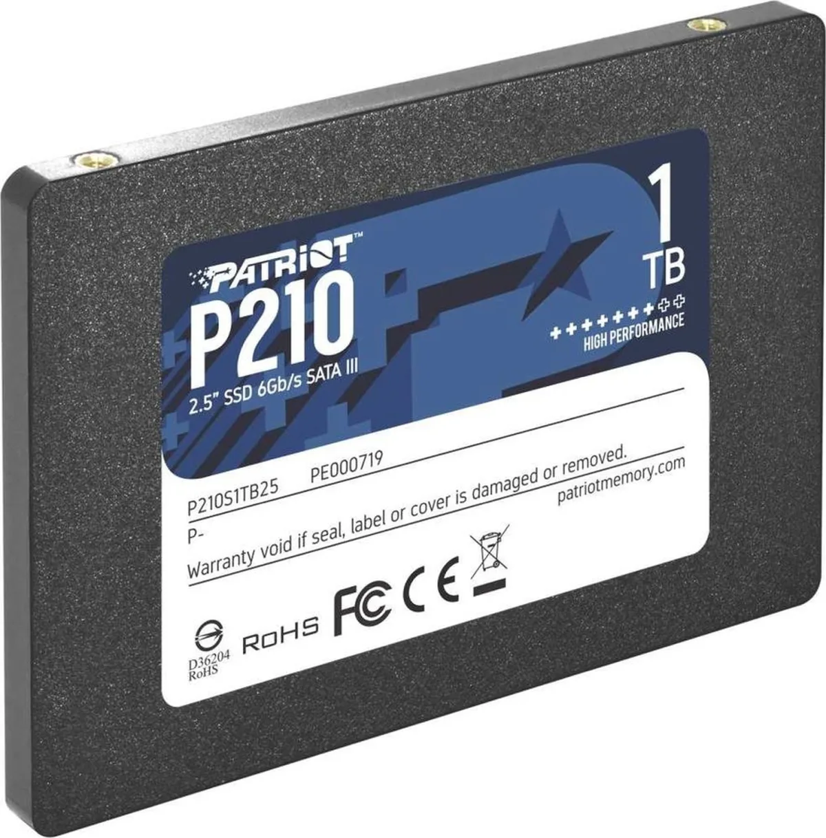 Patriot Memory 1 ТБ Внутренний SSD-диск P210 2.5" SATA3 (P210S1TB25) — фото 3 из 4