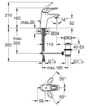 Смеситель для раковины Grohe Eurostyle new с донным клапаном, хром 33558 003 (33558003)