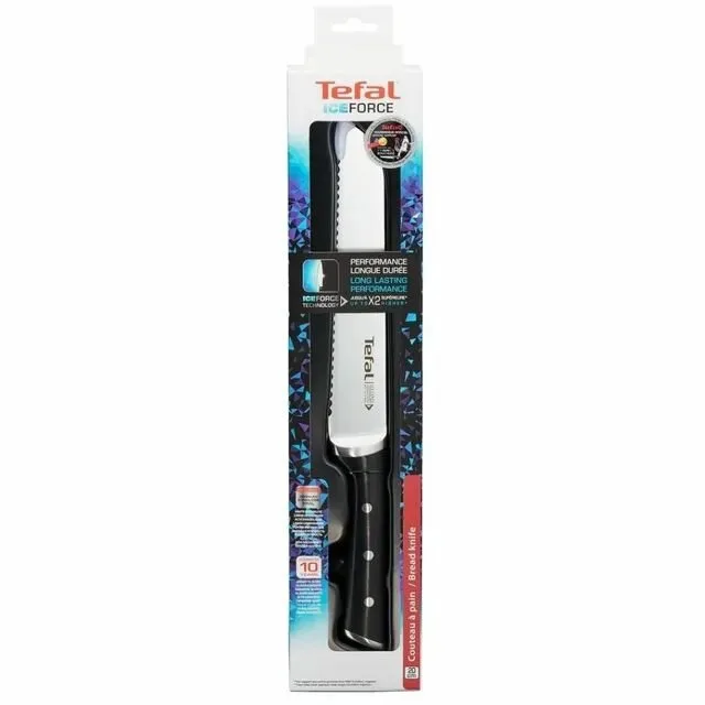 Нож для хлеба Tefal Ice Force 20 см K2320414, черный/нержавеющая сталь — фото 4 из 4