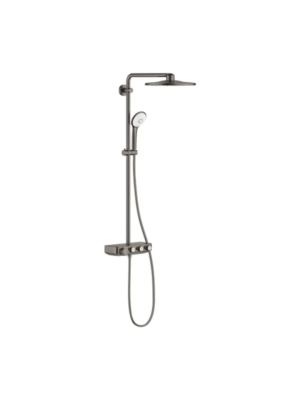 Душевая система с термостатом для настенного монтажа Grohe Euphoria SmartControl System 310 Duo 26507 AL0 (26507AL0) темный графит матовый