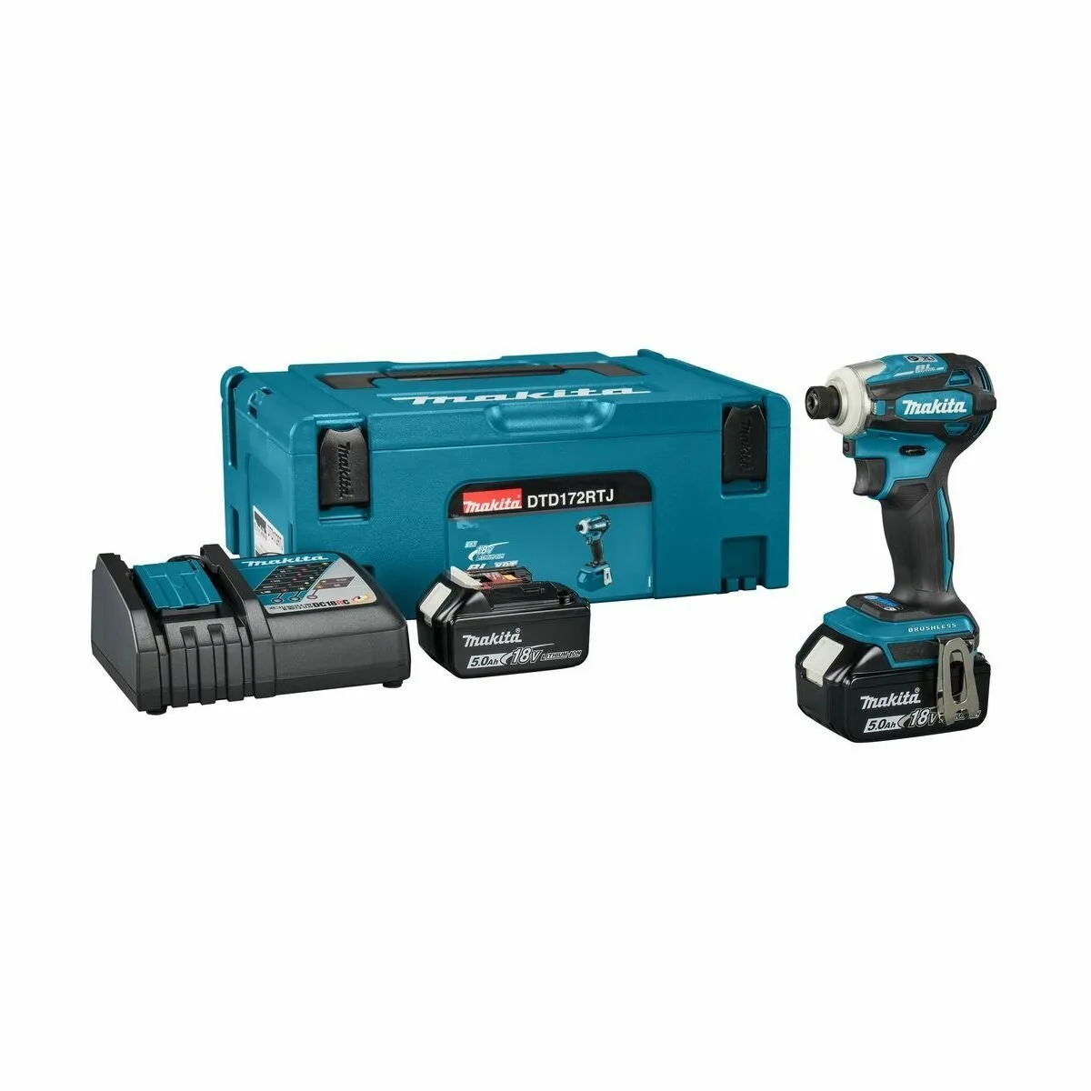 Аккумуляторный ударный винтовёрт Makita DTD172RTJ (18V, 2x5.0Ah, Li-Ion, MakPac) — фото 4 из 12