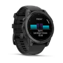 Смарт-часы Garmin Fenix E (010-03025-01), AMOLED серый безель, 47 мм, черный силиконовый ремешок
