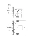 Термостатический смеситель для ванны Grohe Grohtherm 2000 34174001, хром