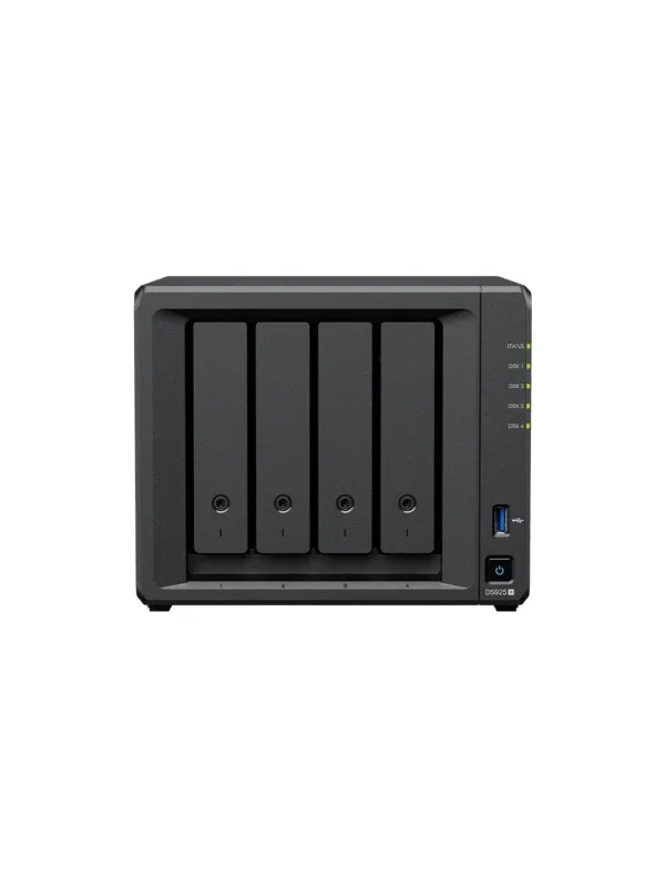 Сетевое хранилище Synology DiskStation DS925+, 4 отсека, 4 ГБ DDR4 ECC, 2 слота M.2 NVMe, 2×2.5GbE