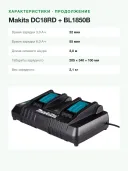 Энергокомплект Makita (ЗУ Makita DC 18 RD, АКБ BL1850B 4 шт.)