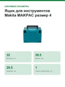 Кейс для инструмента Makita MAKPAC тип 4 (821552-6), голубой