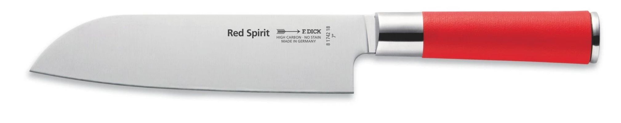 Нож поварской F. DICK Red Spirit Santoku (81742182), лезвие 18 см — фото 1 из 4