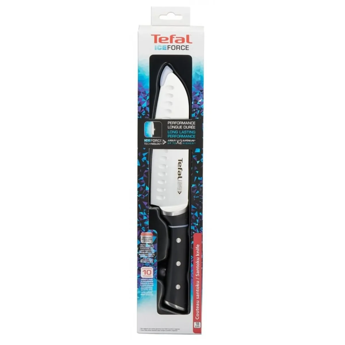 Нож кухонный "Сантоку" Tefal Ice Force K2320614, 18 см, черный/нержавеющая сталь — фото 5 из 9
