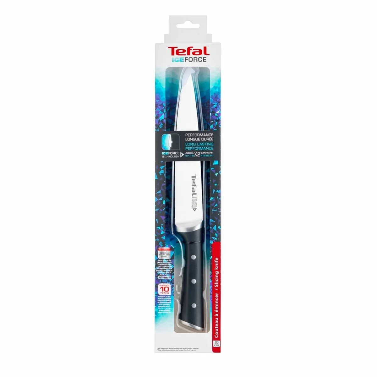 Нож кухонный "для шинковки" Tefal Ice Force 20 см K2320714, черный/нержавеющая сталь — фото 3 из 3