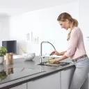 Стартовый комплект GROHE Blue Home (кухонный смеситель с функцией фильтрации, для газированной воды, Wi-Fi, выдвижной L-образный носик), хром, 31927001