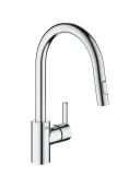 Смеситель для кухни GROHE Feel 31486001 с выдвижной лейкой, 2 режима струи, 360°, хром