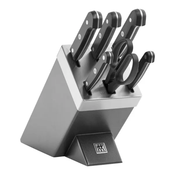 Набор кухонных принадлежностей Zwilling Gourmet (36133-210), 7 предметов, с блоком для самозаточки ножей (черный)