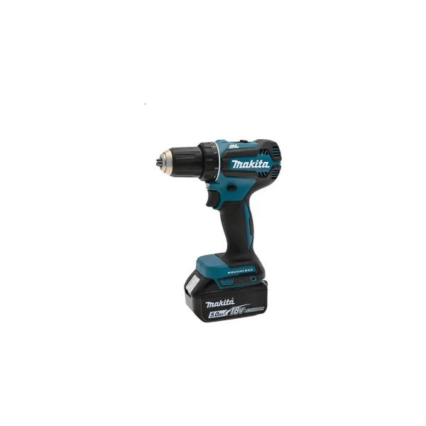 Дрель-шуруповерт аккумуляторная Makita DDF485RTJ, синий/черный