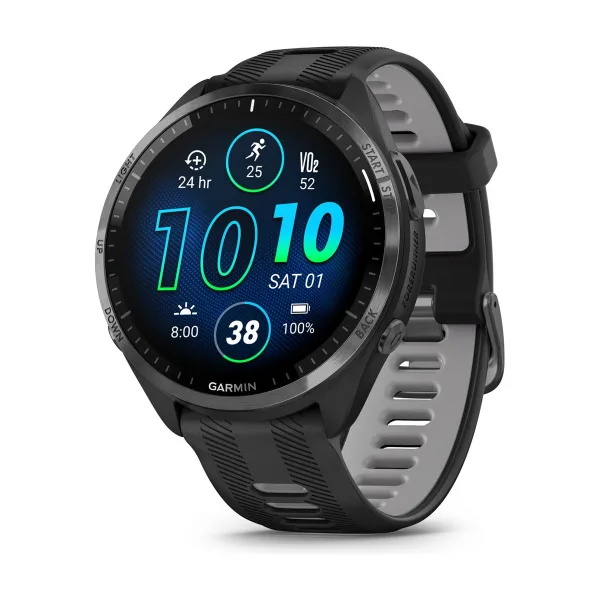 Часы спортивные Garmin Forerunner 965, AMOLED, GPS, чёрные, до 23 дней