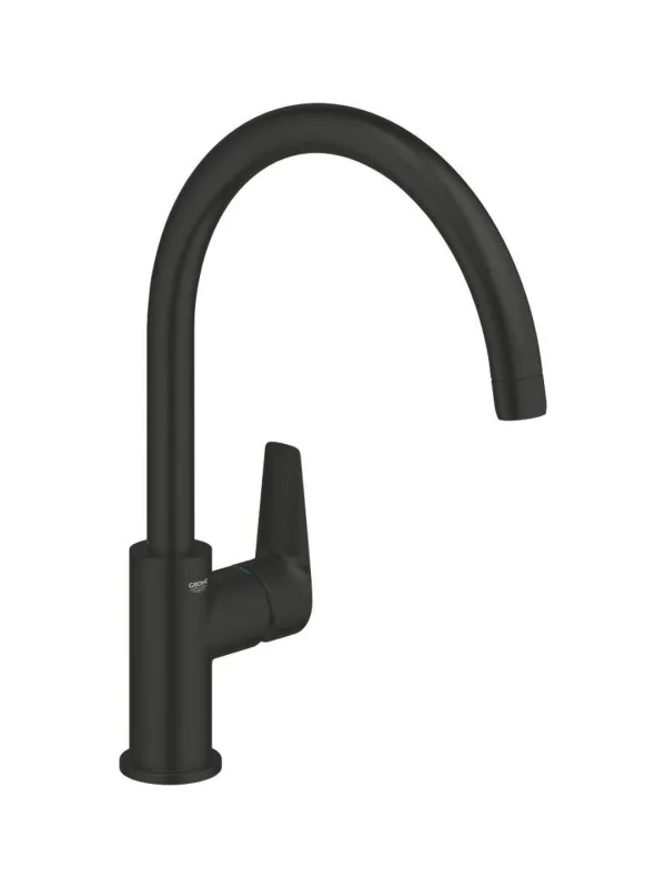 Смеситель для кухни Grohe Start Edge однорычажный, высокий C-образный излив, черный матовый