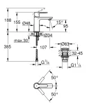 Смеситель для раковины GROHE Lineare 23791001, рычажный, хром