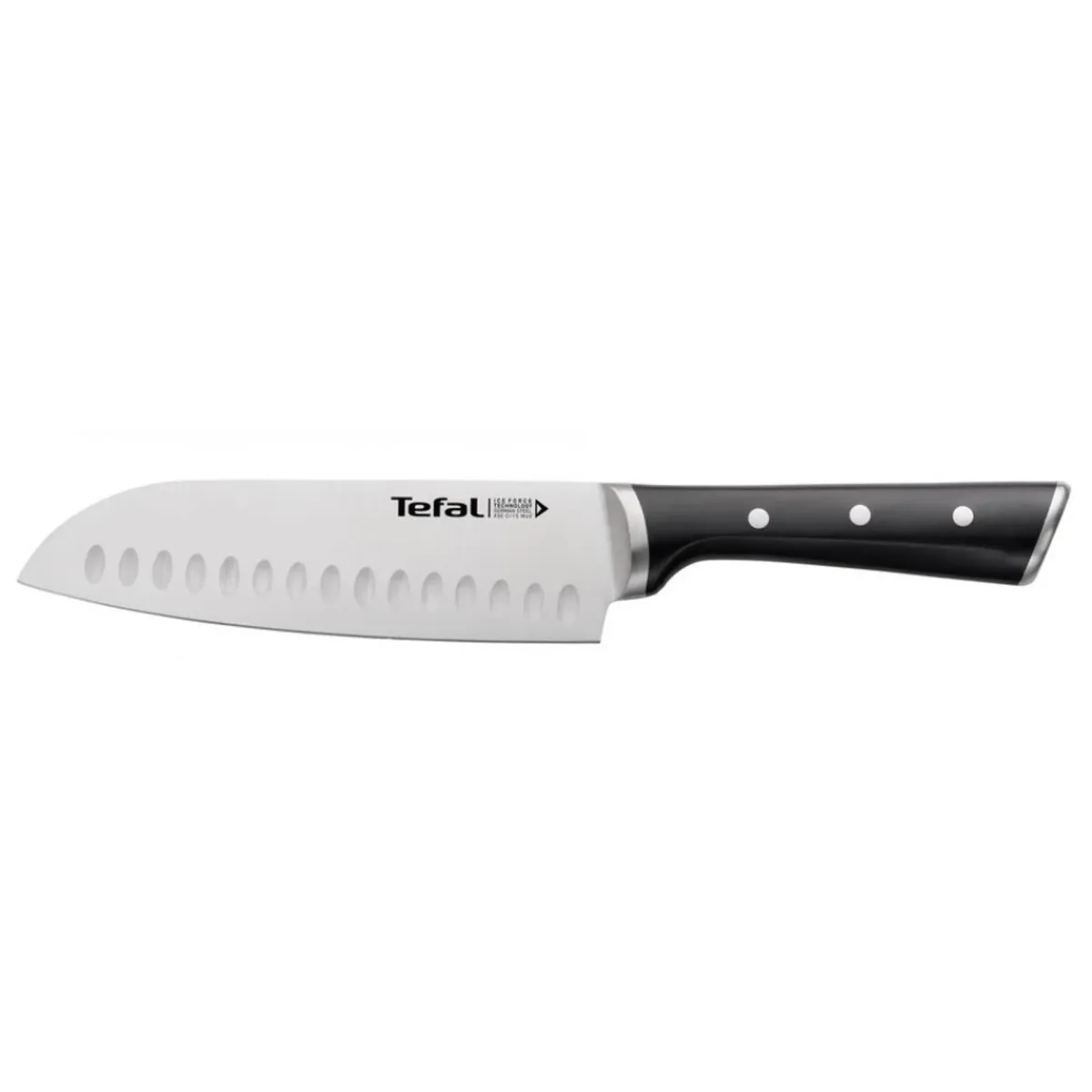 Нож кухонный "Сантоку" Tefal Ice Force K2320614, 18 см, черный/нержавеющая сталь