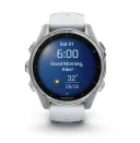 Смарт-часы Garmin Fenix 8 Amoled 43мм Silver c белым силиконовым ремешком (010-02903-00)
