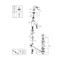 Смеситель для раковины Grohe Eurostyle new с донным клапаном, хром 33558 003 (33558003)
