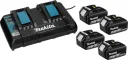 Аккумуляторный набор Makita Power Source-Kit Li 199483-0, 18 В / 5,0 Ач, 4 батареи и двойное зарядное устройство