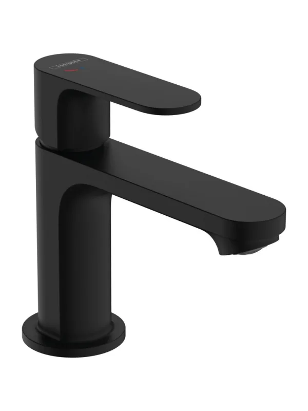 Смеситель для раковины Hansgrohe Rebris S 80 CoolStart, донный клапан, 4 л/мин, черный матовый