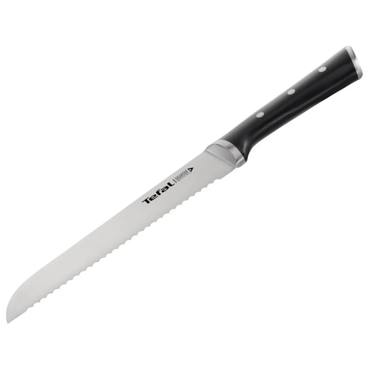 Нож для хлеба Tefal Ice Force 20 см K2320414, черный/нержавеющая сталь — фото 2 из 4