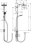 Душевая стойка Hansgrohe Crometta E 240 1jet Showerpipe Reno EcoSmart 27289000 хром