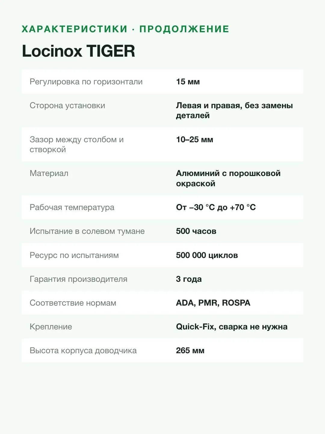 Гидравлический доводчик калитки Locinox TIGER чёрный RAL 9005, до 75 кг и 1100 мм — фото 11 из 11