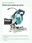 Пила торцовочная аккумуляторная MAKITA DLS600Z, Без АКБ и ЗУ
