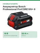 Аккумулятор Bosch Professional ProCORE18V+ 8,0 А·ч, 18 В