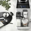 Кофемашина автоматическая DeLonghi Rivelia Perfetto EXAM440.55.W, 1.4 л, 19 бар, 16 рецептов, авто капучинатор, сенсорное управление, белая