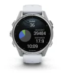 Смарт-часы Garmin Fenix 8 Amoled 43мм Silver c белым силиконовым ремешком (010-02903-00)