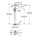 Напольный смеситель для ванны GROHE Essence 25248KF1 Phantom Black